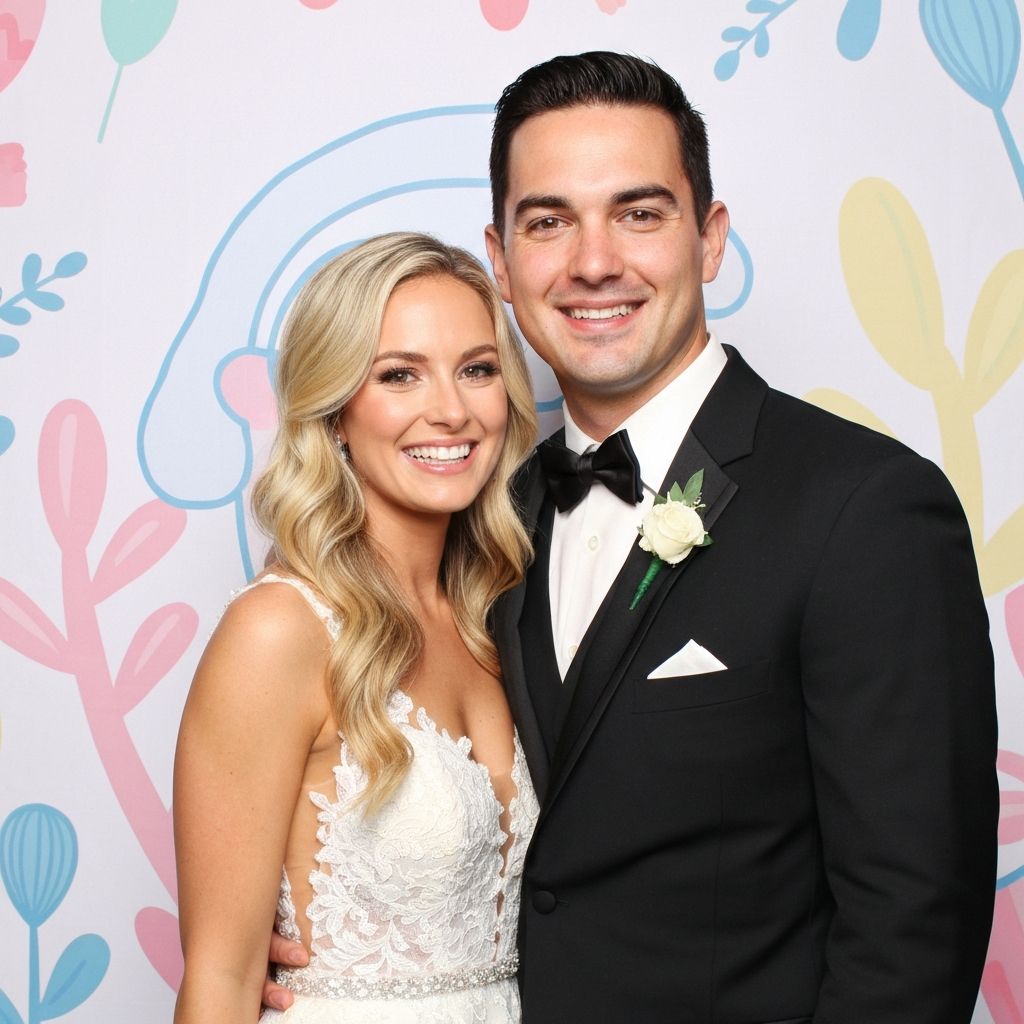 Wedding couple in photo booth